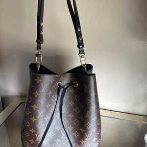 Louis Vuitton Black and Brown Monogram Shoulder Bag